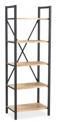Стеллаж SIGNAL LORAS R2 дуб/черный, 180/60