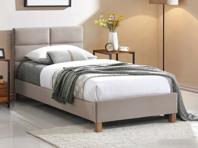 Кровать Signal Sierra Velvet Bluvel 28 90х200 (бежевый/дуб)