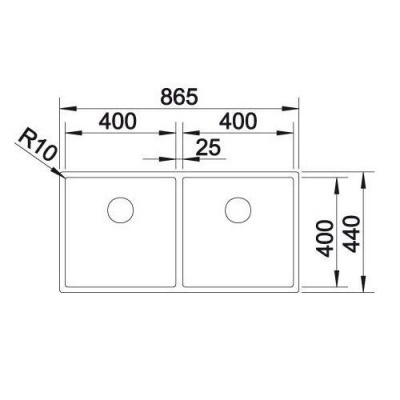 Мойка из нерж. стали Blanco CLARON 400/400-U зеркальная полировка