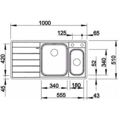 Мойка из нерж. стали Blanco AXIS III 6S-IF (чаша справа) зеркальная полировка