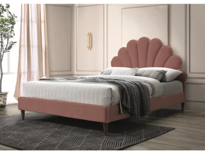 Кровать SIGNAL SANTANA VELVET античный розовый/дуб, 160/200