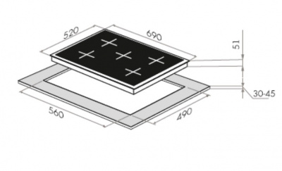 Газовая панель Maunfeld MGHE.75.78RIB