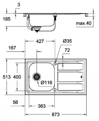 Кухонная мойка Grohe K400+ (31568SD0)