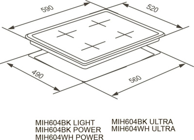Варочная панель Meferi MIH604BK Matt Ultra