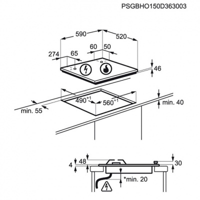 Газовая панель Electrolux EGV96343YK