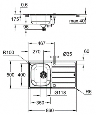 Grohe K200 Мойка из нержавеющей стали