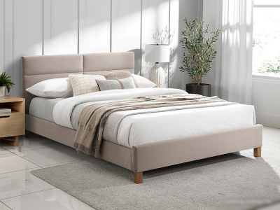 Кровать Signal Sierra Velvet Bluvel 28 140х200 (бежевый/дуб)