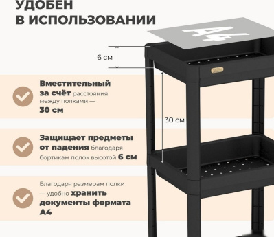 Стеллаж Sheffilton SHT-SS25-3 (черный)
