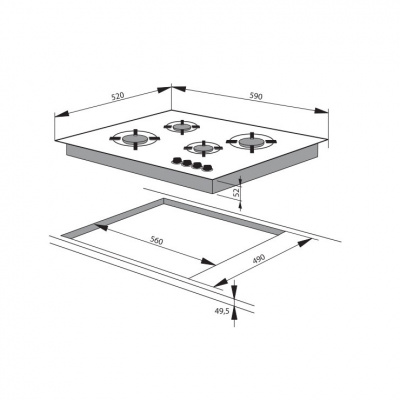 Газовая панель Hansa BHGS61139