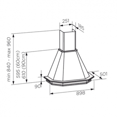 Вытяжка Jetair ASPEN WH/A/90 T.GREZZO