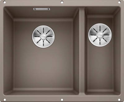 Мойка из силгр. Blanco SUBLINE 340/160-U (чаша слева) серый беж