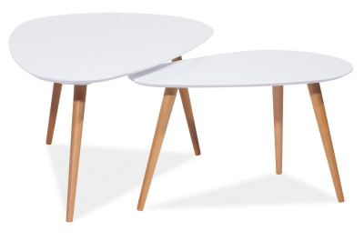 Комплект SIGNAL NOLAN B (2 стола журнальных) белый/бук