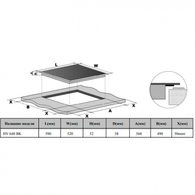 Электрическая панель Weissgauff HV640BK