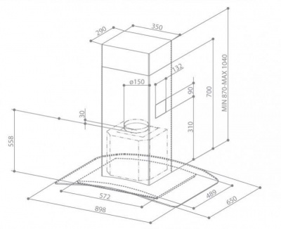 Вытяжка Faber TRATTO ISOLA SP EG8 X V A90