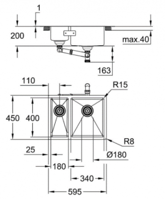 Grohe K700 Мойка из нержавеющей стали