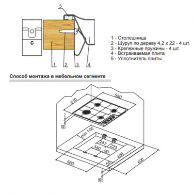 Газовая панель Hansa BHGA62039