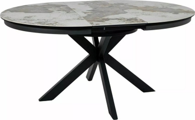 Кухонный стол Signal Porto ceramic 120-160/120 (белый pandoro/черный)