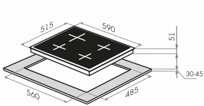 Газовая панель Maunfeld EGHG.64.33CBGI/G