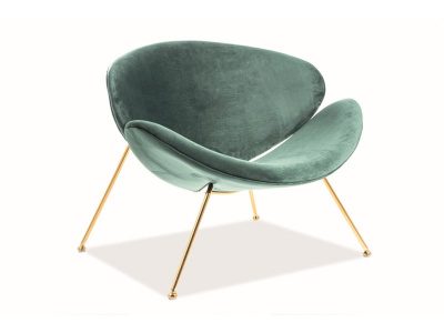 Кресло SIGNAL MAJOR VELVET Bluvel78, зеленый/золотой