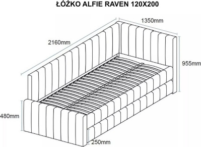 Кровать с выдвижным спальным местом Signal Alfie Raven 24 120/200 (бежевый)