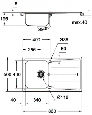 Кухонная мойка Grohe K500 (31571SD0)