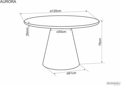 Кухонный стол Signal Aurora 120 (экрю)