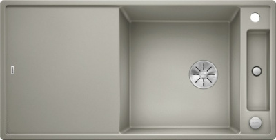Мойка из силгр. Blanco AXIA III XL 6 S жемчужный, разделочный столик ясень