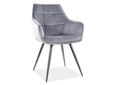 Стул SIGNAL CHIC MATT VELVET 85 серый/черный New