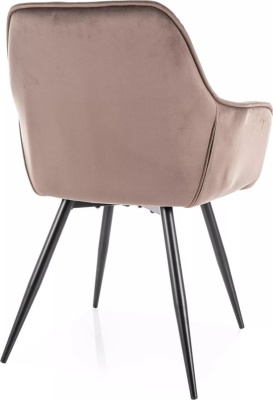 Стул с подлокотниками Signal Cherry Velvet Bluvel 38 (капучино/черный)