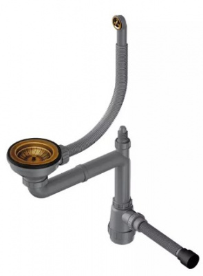 Арматура для одночашевых моек с круг. переливом OMOIKIRI WK-1CL-R-AB022 античная латунь