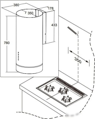 Кухонная вытяжка Meferi TUBE35BK Comfort
