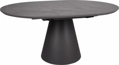 Кухонный стол Signal Angel II 120-160/120 (эффект серого мрамора/черный)