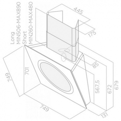 Вытяжка Elica OM AIR BL/F/75
