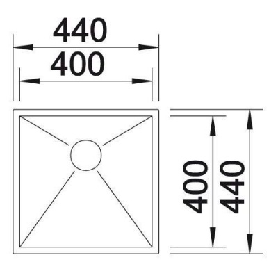 Мойка из нерж. стали Blanco ZEROX 400-U зеркальная полировка