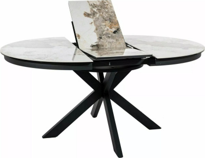 Кухонный стол Signal Porto ceramic 120-160/120 (белый pandoro/черный)