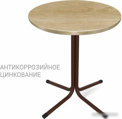Кухонный стол Sheffilton SHT-TU7-1/TT 60 ЛДСП (коричневый муар(цинк)/черный/дуб песочный)