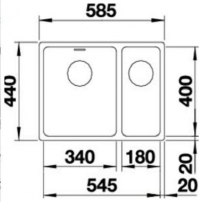 Мойка из нерж. стали Blanco ANDANO 340/180-IF  без кл.-авт., левая