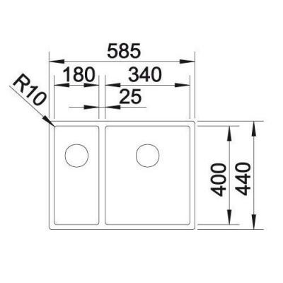Мойка из нерж. стали Blanco CLARON 340/180-IF (чаша справа) зеркальная полировка